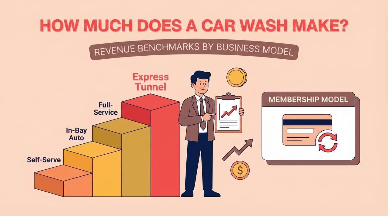 Express tunnel car wash processing vehicles — high-throughput system driving revenue | how much does a car wash make