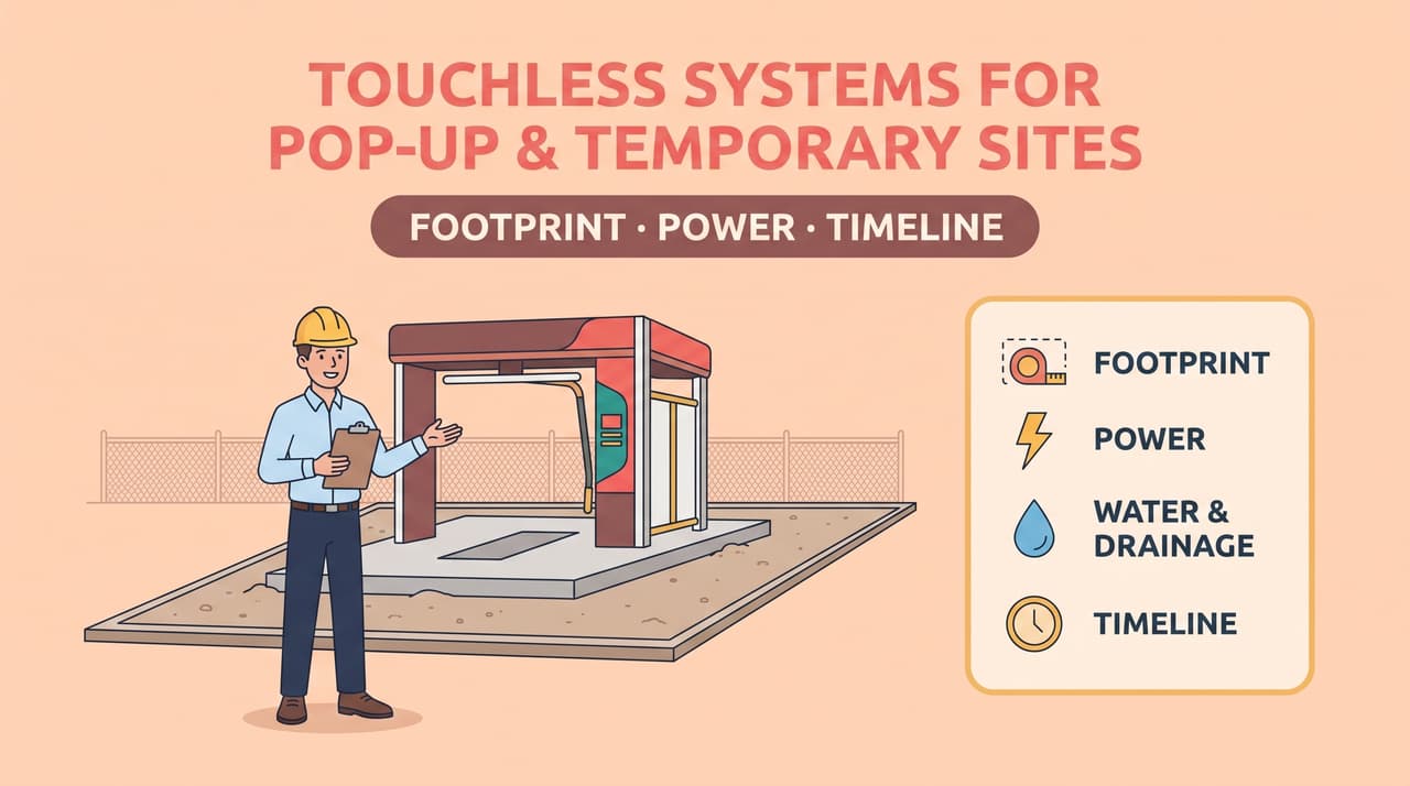 Touchless car wash system deployed at a temporary or pop-up site | touchless car wash pop up
